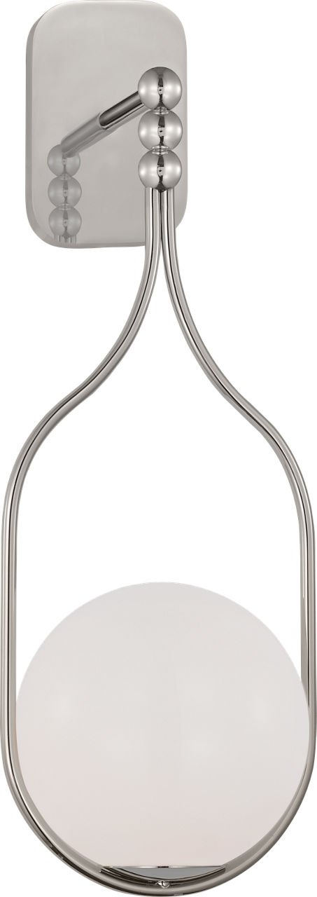 Jodo 19" Single Sconce in Polished Nickel with White Glass