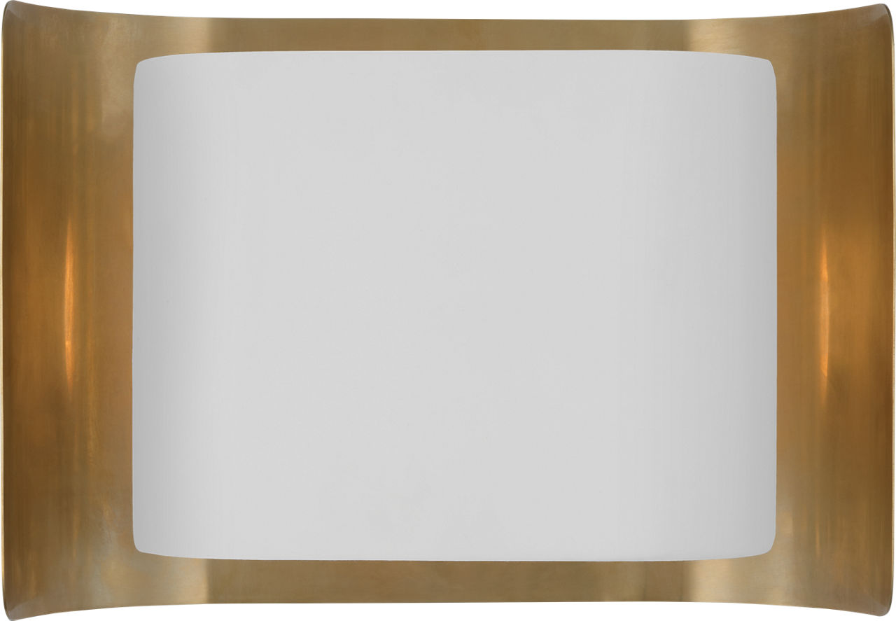 Penumbra 10" Wide Sconce in Hand-Rubbed Antique Brass and White
