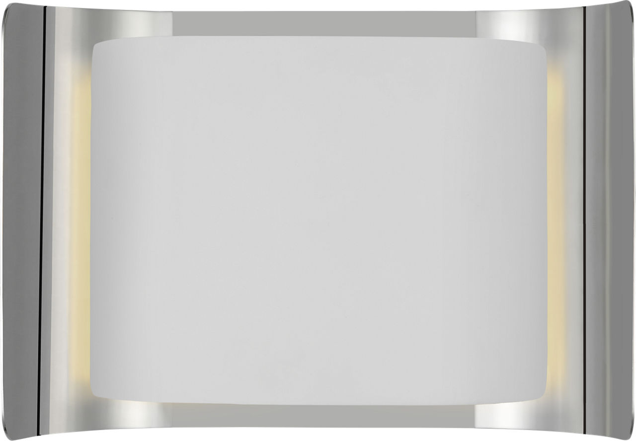 Penumbra 10" Wide Sconce in Polished Nickel and White