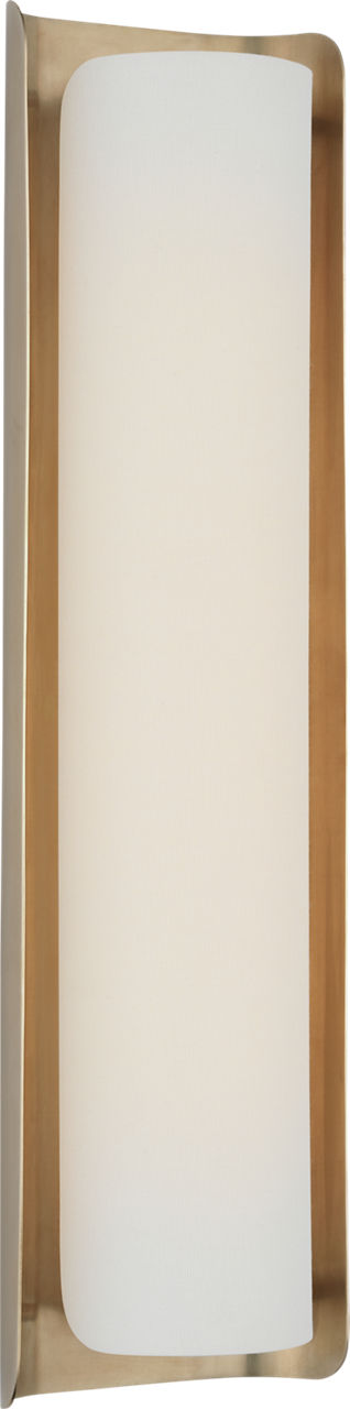 Penumbra 21" Sconce in Hand-Rubbed Antique Brass and Linen