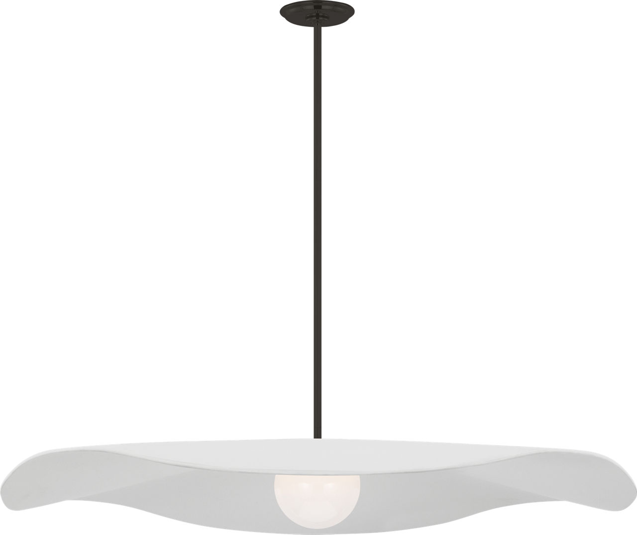 Mahalo 40" Pendant in Bronze and White Glass with Matte White Shade