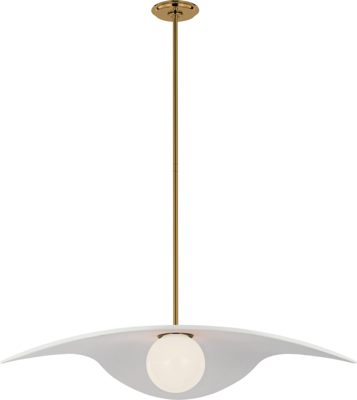 Mahalo 35" Tri Pendant in Hand-Rubbed Antique Brass and White Glass with Matte White Shade
