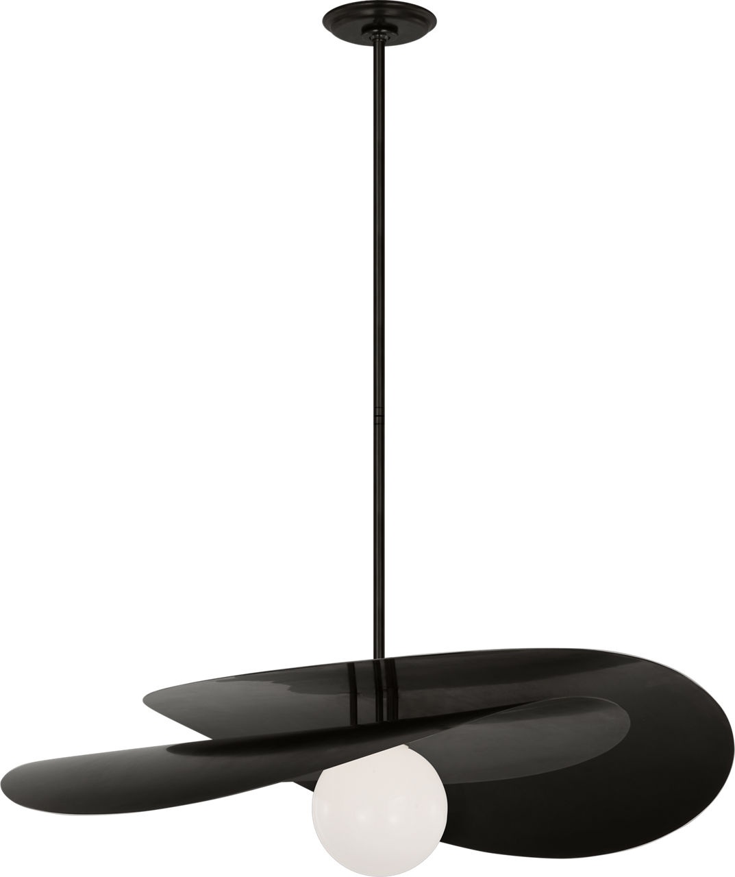 Mahalo 32" Tiered Pendant in Bronze with White Glass